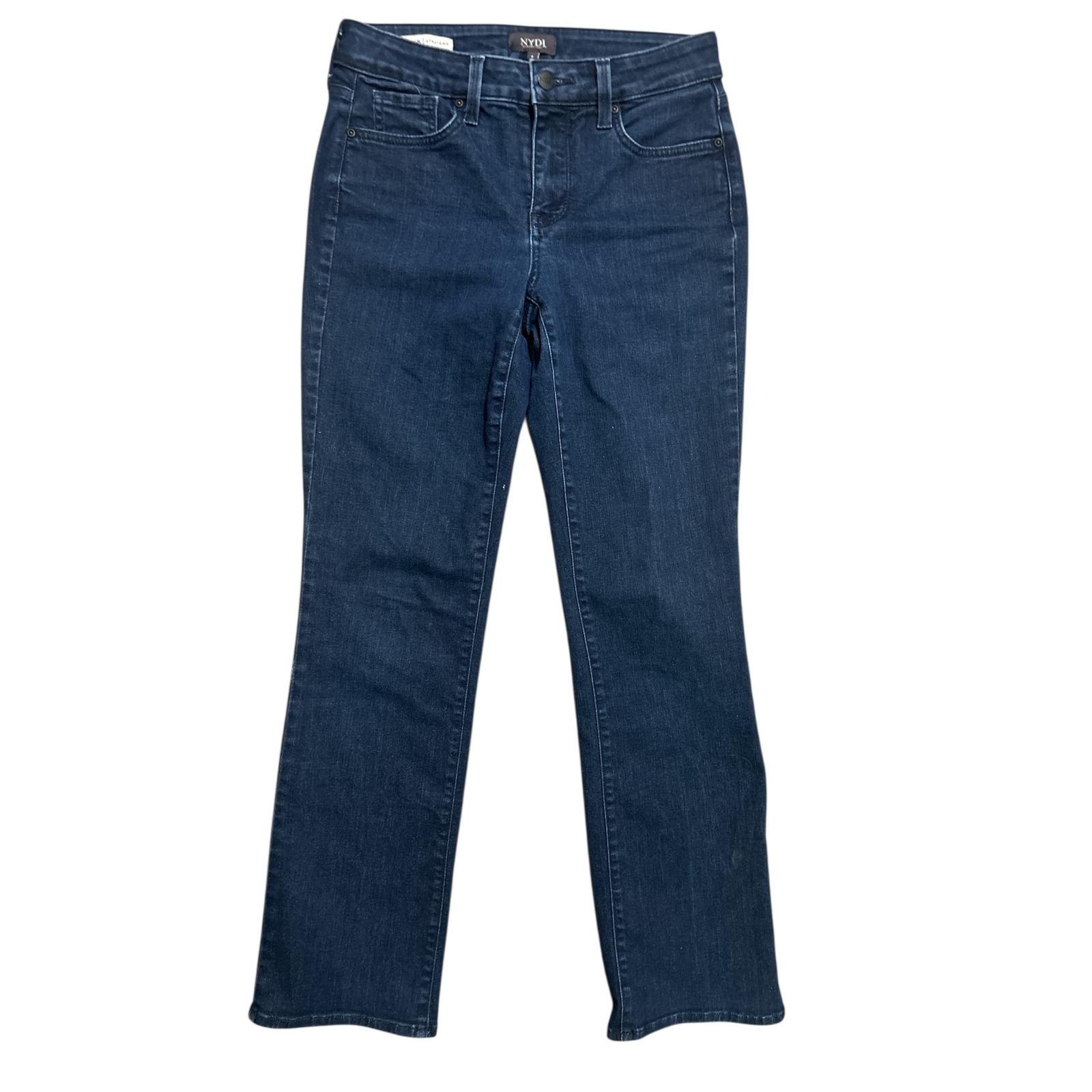 Nydj Women Size 6 Dark Wash Marilyn Straight Leg Jeans Liftxtuck